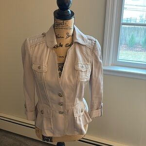 White House Black Market Beige Light Weight 
Blazer/ Jacket